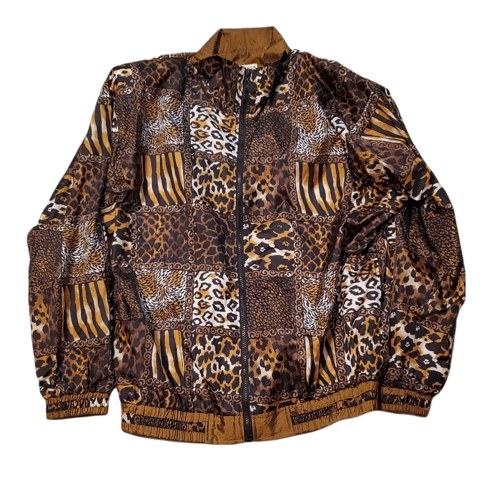 Anney Vintage L Gold Windbreaker Animal Print